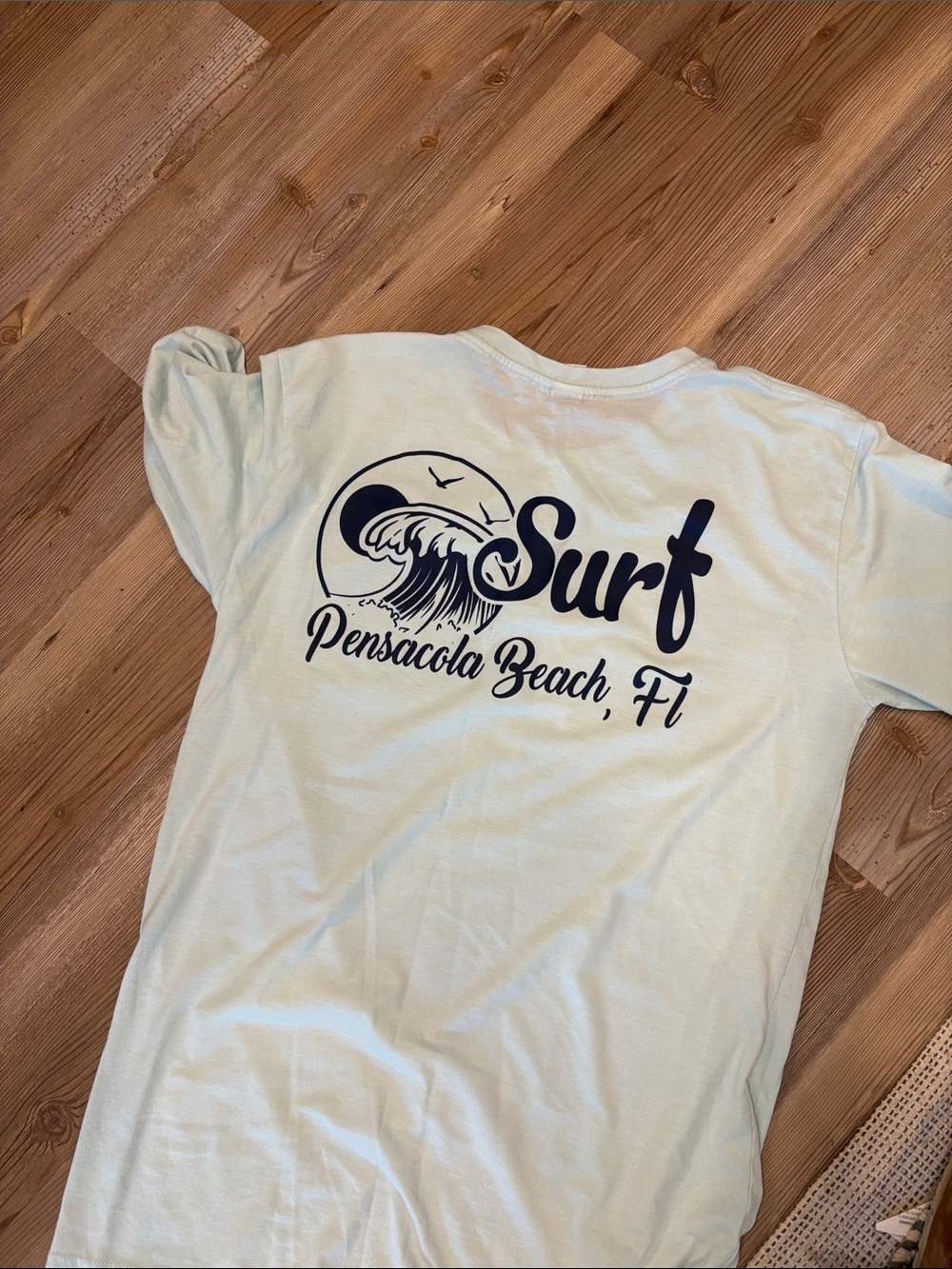 Surf Pensacola Beach Short Sleeve Tee - Light Aqua - Picture 4 of 5
